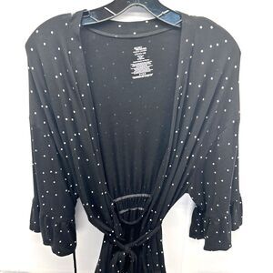Secret Treasures Black & White Polka Dot Lightweight Robe SZ Lg 12-14
